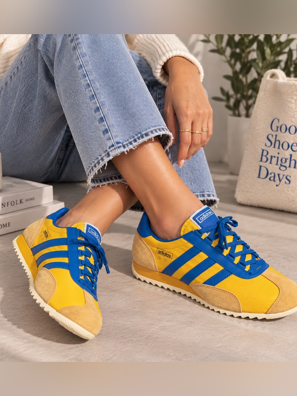 Adidas SL 72 Gold Royal Blue Sneakers Men’s 6 / Women’s 7 Retro Shoes